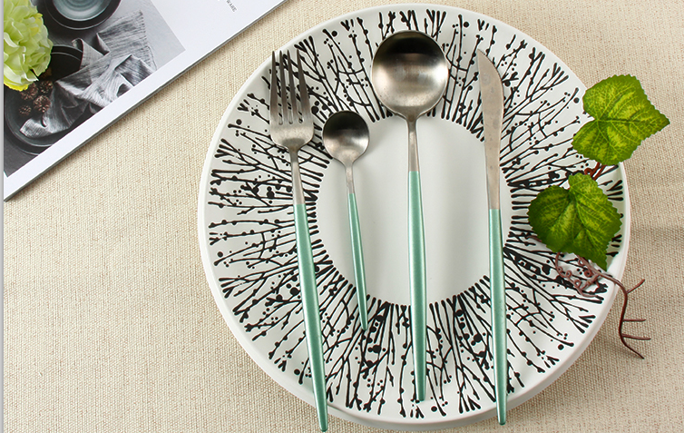 Electroplated 304 Stainless Steel Flatware Set 4pcs