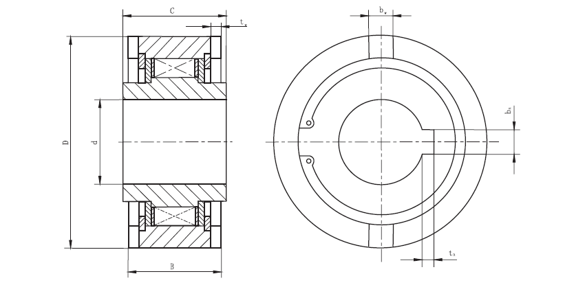 OD 160mm 2080mm Torque Sprag Overrunning Clutch For Packaging Machine