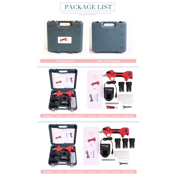 2.5CM Battery Orchard Pruer Long Time Use 14.4V Cordless Battery Powered Electric Pruners Shears Scissors for Pruning