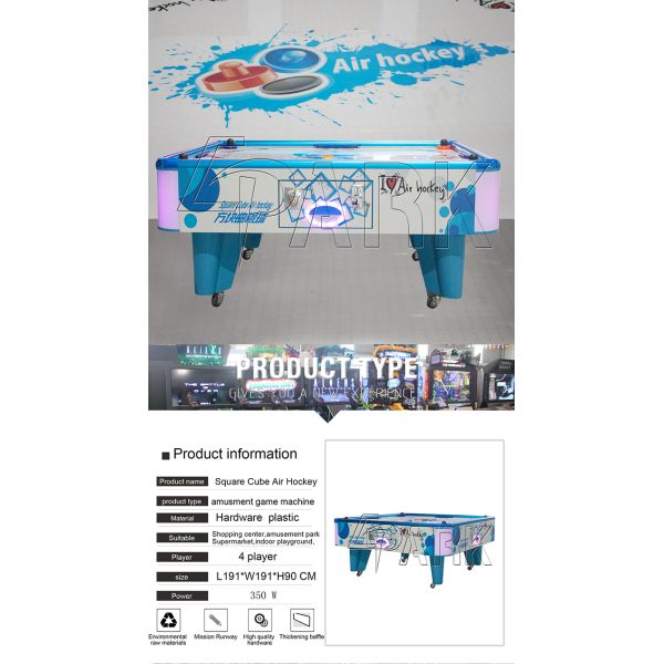 Square Cube 4 Adult Player Amusement Sports Coin Operated Air Hockey Table