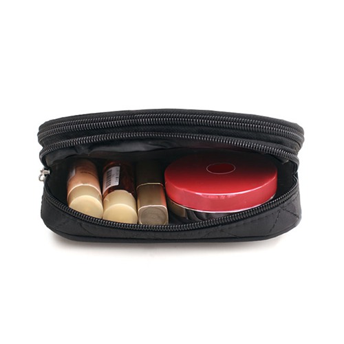 Waterproof Nylon Custom Cosmetic Bags with Diamond Pattern / Double Zipper