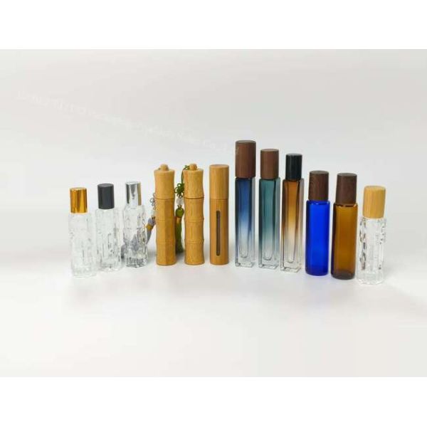 Glass Empty Roll On Bottles 10ml Bamboo Shape Screw top