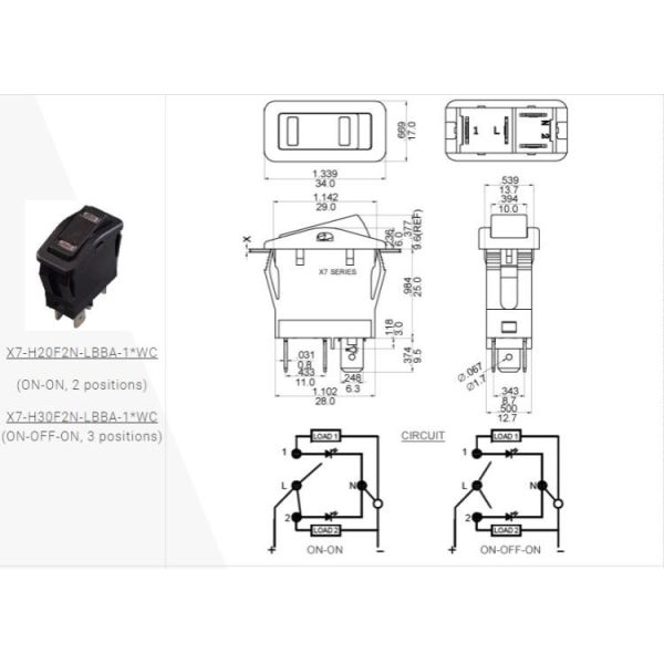 Agricultural Equipmen Rocker Switch IP67 Illuminated Button Switch Waterproof