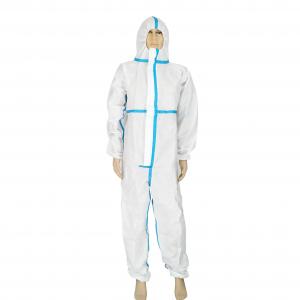 China White Medical Disposable Protective Coverall , PPE Coverall Suit Waterproof Type 4 5 6 on sale