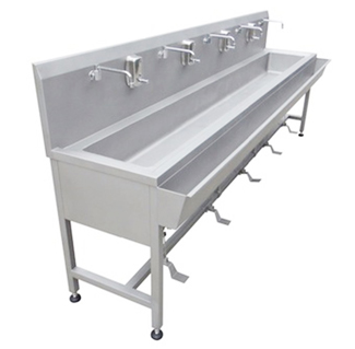 Foot Operated Stainless Steel Hand Wash Basin Sink For Laboratory / Operating Theatre