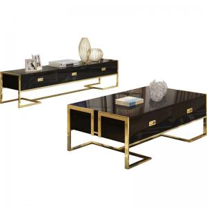China Modern Light Luxury Stainless Steel Lacquer Dressing Table TV Cabinet Combination on sale