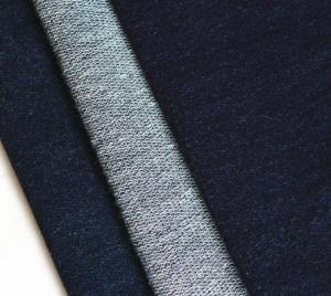 China elastic poly cotton weft knitted denim fabric on sale
