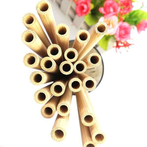 15cm Reusable Bamboo Drinking Straws Bubble Tea Juice