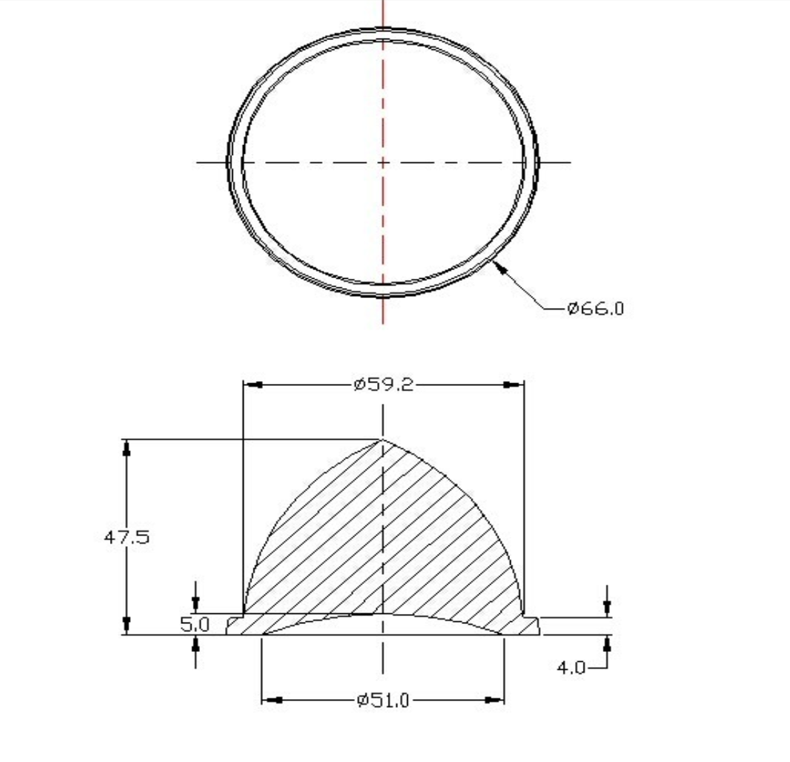 66mm LED Lens COB LED outdoor light Module For 50W Projector Light