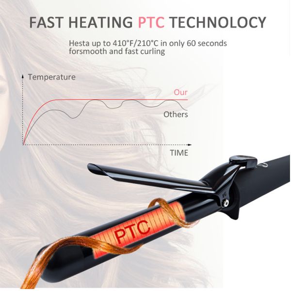 140-430F LCD Curling Iron PTC Fast Heat Up Digital Temperature Control