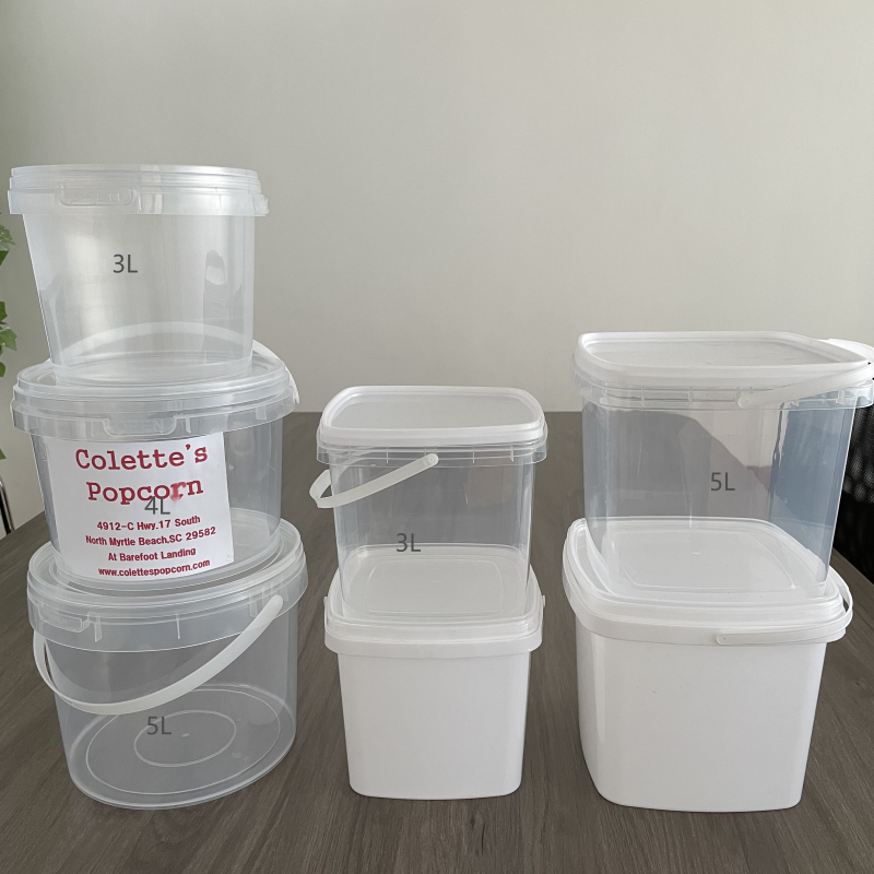 5L Square Plastic Bucket Pail Customizable and Recyclable for Seed Packaging