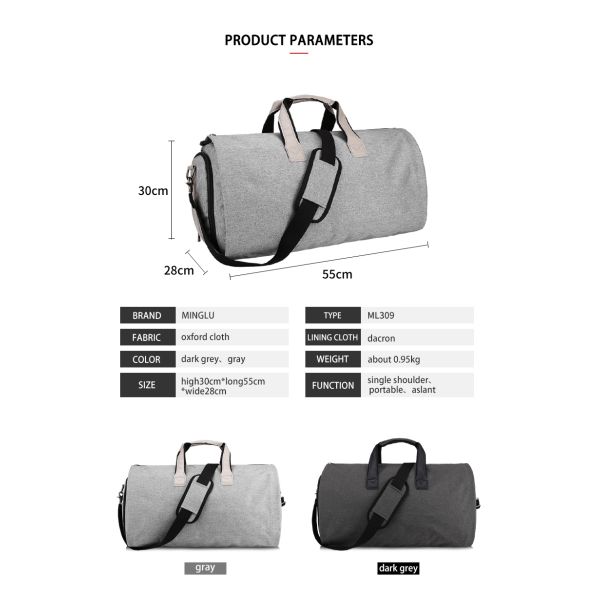 Business Men'S Travel Duffle Bag Length 55cm Width 28cm Height 30cm