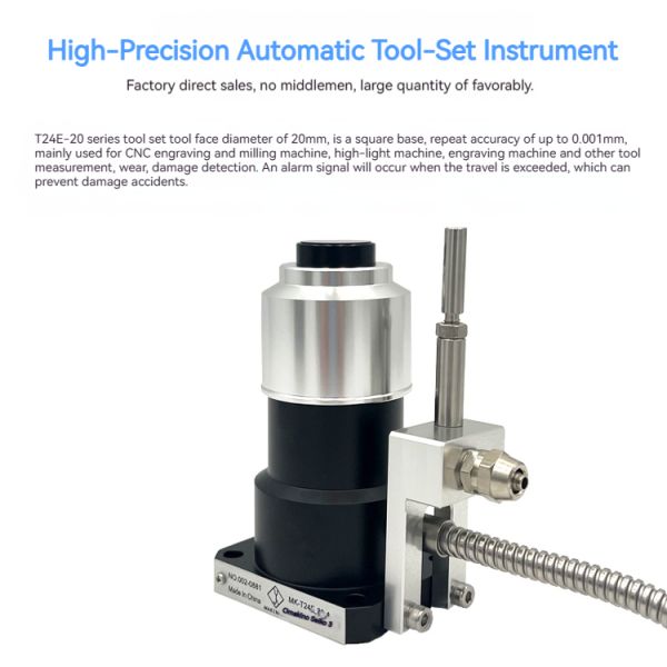 T24E-20 Square Base 20mm CNC Engraving Milling Tool Setter Measurement Detection Z Axis Pre-setter for CNC Control Machine