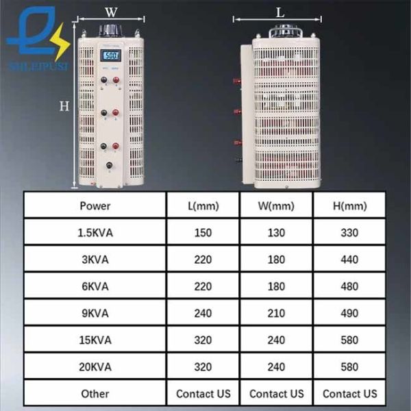 15KVA 3 Phase Variac Transformer 380V 400V 415V 500V 560V