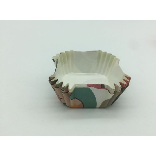 Mini Square Cupcake Baking Cups , Colorful Cute Cupcake Wrappers 4cm Base