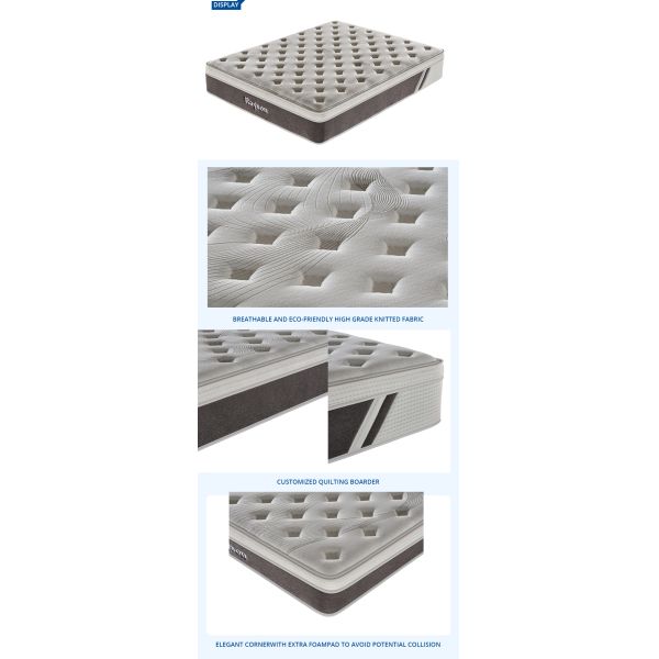 Comfortable Pocket Spring Mattress Euro Top Flat Compressed