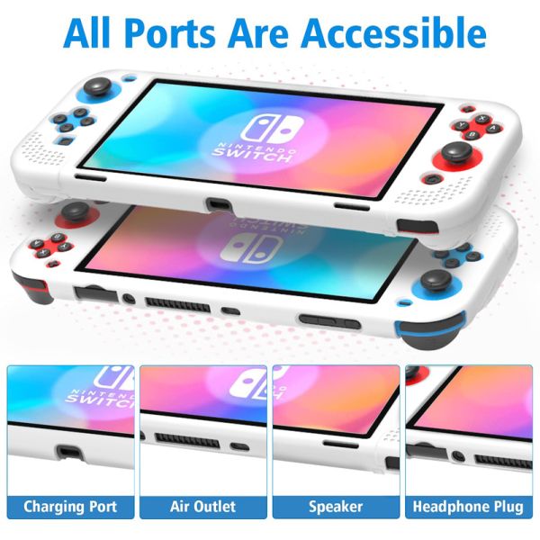 Protective HOXC Nintendo Switch OLED Silicone Protective Case, Ergonomic Grip Grip Silicone Cover For Nintendo Switch Pro Console