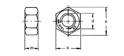 Stainless Steel Ss304 Low Profile Hex Nut Black PTFE Coated For Industry
