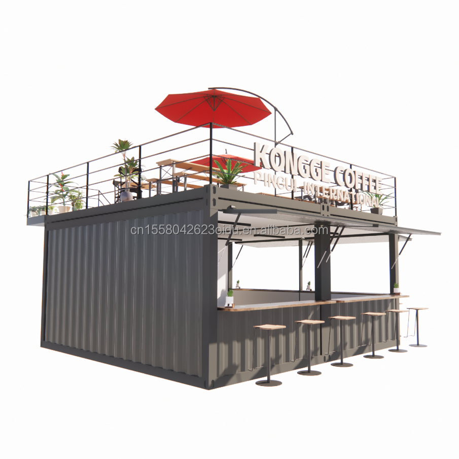 Modern Design Mobile Container Bar for Urban Houses Fully Equipped Prefab Restaurant and Coffee Shop in Customized Color