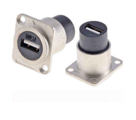 USB 2.0 Zinc Alloy Square Data Connector for Dustproof Audio Data Housing Material