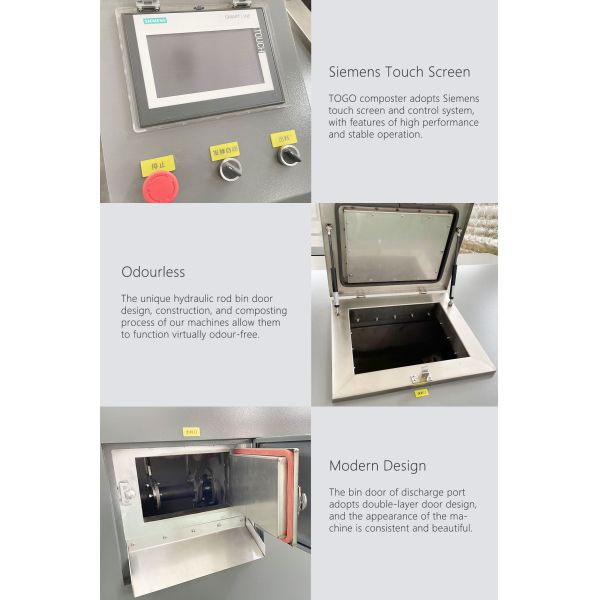Microbial Fully Automatic Kitchen Food Waste Composting Machine Decomposer 100KG