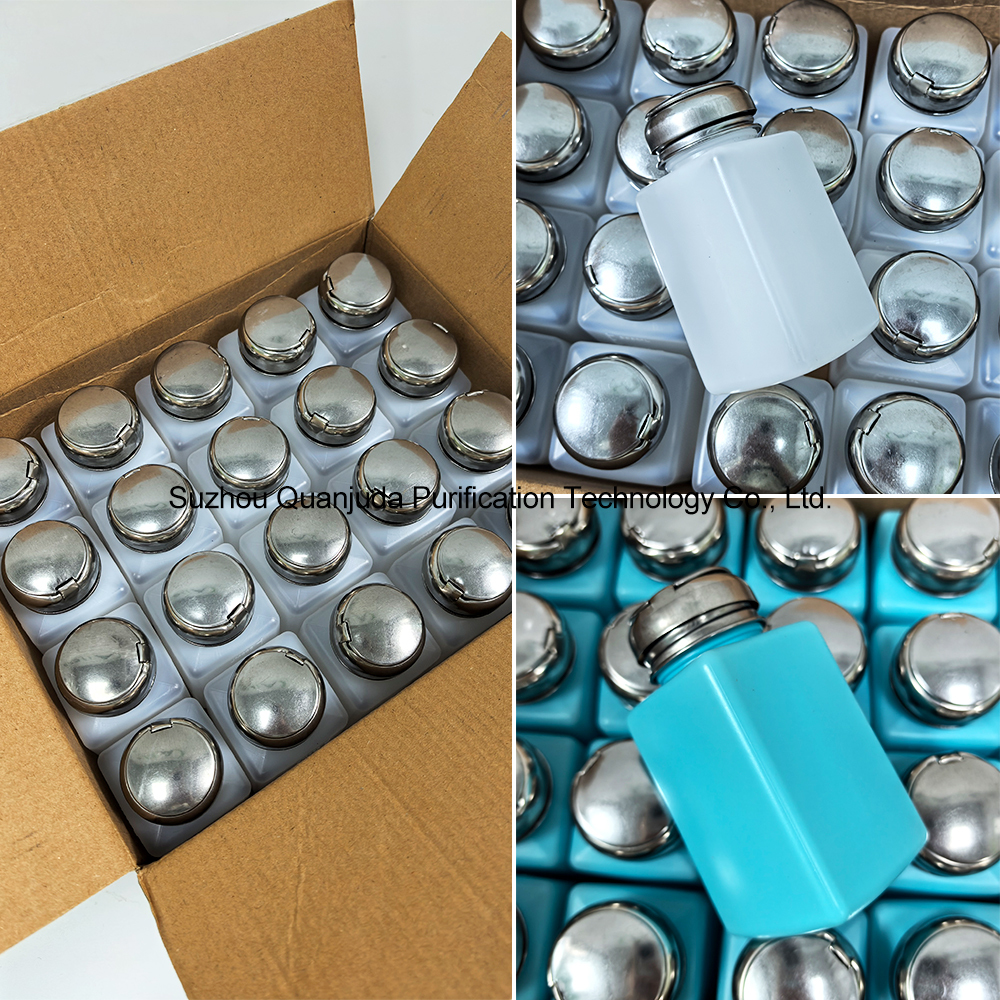 200ML Plastic Press Type Metal Pump Head Alcohol Bottle