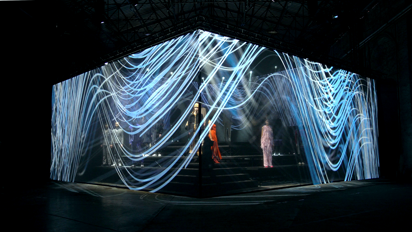 9x30m Transparent 3D Projection Screen Polyamide Fireproof For Stage Show