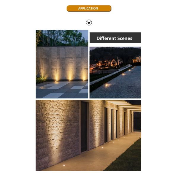Recessed Mini Deck Light 12V 24V 1W 2W LED Single Color DIA 38MM For Garden Square