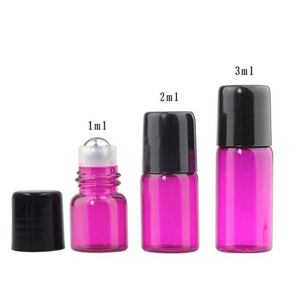 Various Colors Glass Bottle Mini Essential Oil Roller Bottles 1ml 2ml 3ml