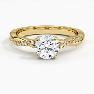 Buy cheap Petite Twisted Vine Diamond Engagement Ring In 9k Yellow Gold product