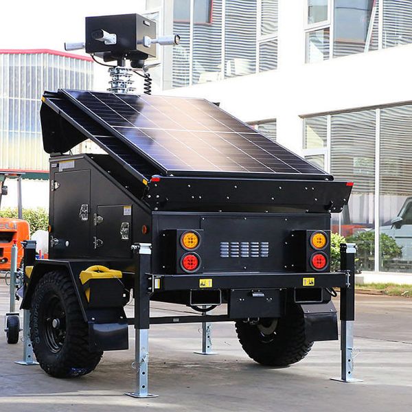 Mobile Solar Light Tower Emergency Response Telescopic Light Tower Hydraulic Mast 5-9m Solar LED Light Tower