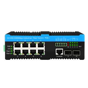China Gigabit Layer 2 802.3bt Managed 8 Port Switch Industrial Fanless 720W POE Budget on sale