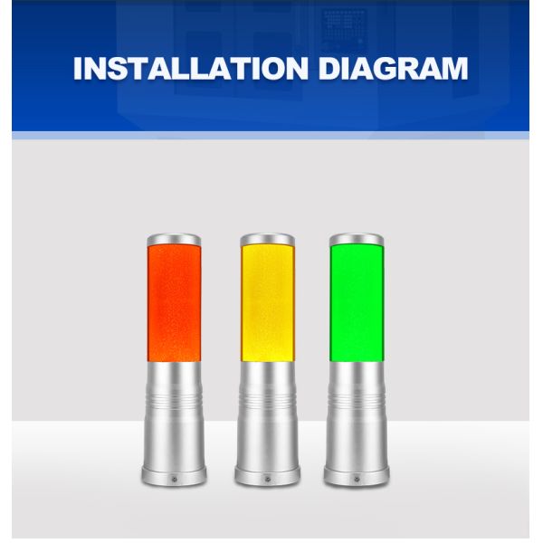 Yellow Glow LED Signal Tower Light Tower Warning Light For Machine 3 Colors Flash 12V 24V