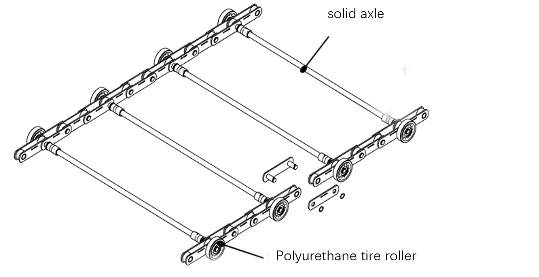 Pitch 135.46 Escalator Step Chain Solid Axles 520 Escalator Chain Oil Lubricate