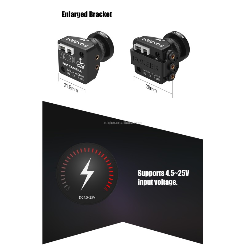 Foxeer Mini Standard Razer FPV Camera Plastic PAL NTSC Switchable HD 2.1mm Lens Low Latency for RC Drone Accessories