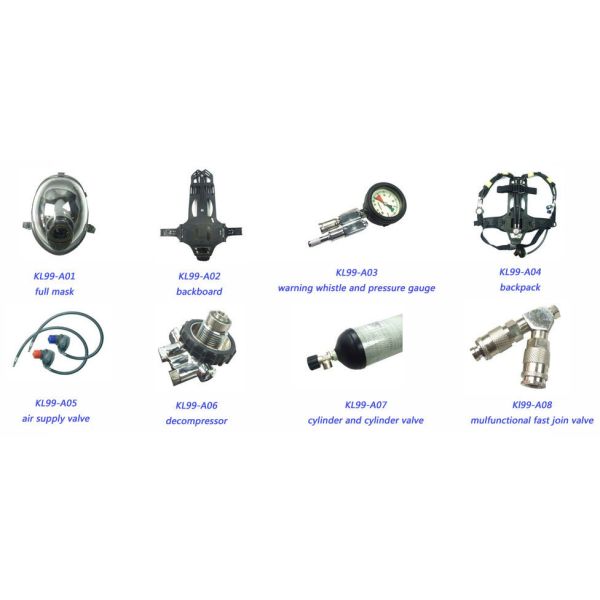 Kl99 Air Respirator Loaded Cylinders by Handcart (2 or 4 cylinder for different operation time)