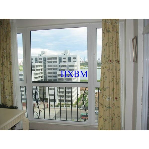 Toughened Glass Pvc Double Glazed Windows Reinforced With Lined Steel