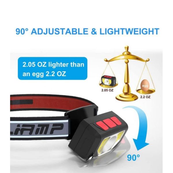 1000 Lumen Rechargeable LED Headlamp with IP55 Waterproof for Camping and Cycling