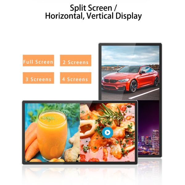 Digital Signage Player Box RK3399 Android 9.0 8GB RAM 16-128GB ROM Portrait Landscape 4K Resolution Media Player Service CMS