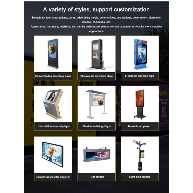 55 Inch High Brightness Waterproof IP65 Outdoor Advertising Screen Display with Android System