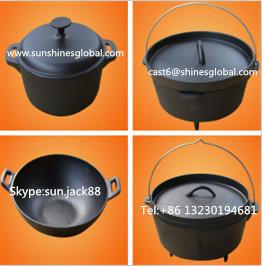 China Cast Iron Legged Bake Pot/Cast Iron Casserole &Dutch Oven/Chinese Wok on sale
