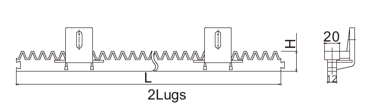 Steel Bar Rack And Pinion Sliding Gate Opener 34cm 2 Lugs Black Nylon M4 Built In