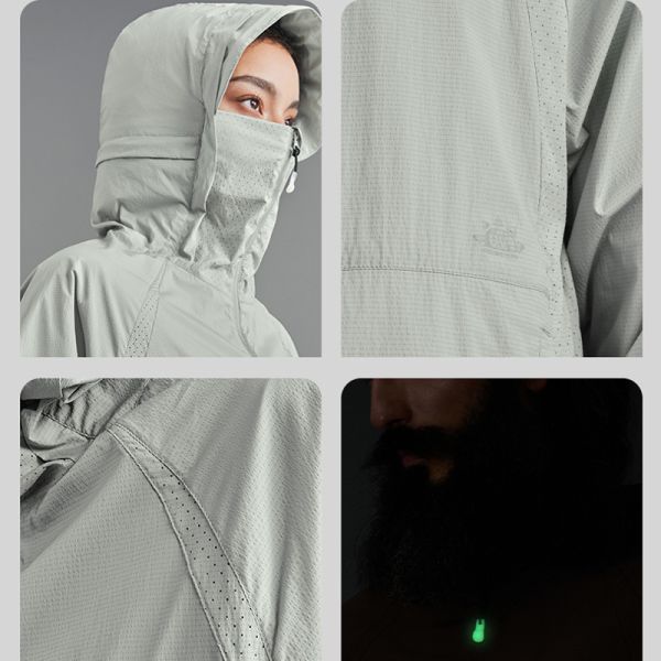 Custom UPF 50+ UV Protection Jacket 63% Polyester 37% Nylon Lightweight Windproof Sun Protection Hoodie Outdoor Custom Logo Skin Coat