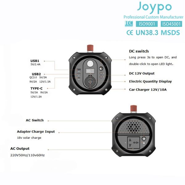 Lightweight Portable Power Solar Generator 300W 490Wh Lithium Ion Battery Power Station