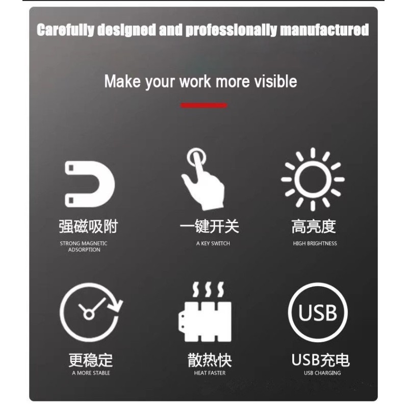 Hot Selling New 3000lm Rechargeable Multifunctional Vertical Folding Work Light