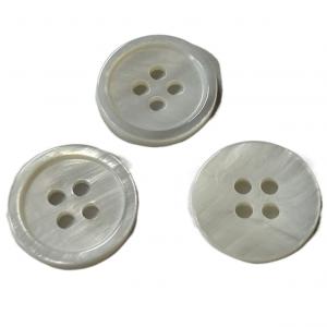 China Pearl White 4 Holes Natural Material Buttons 24L For Knitting Sewing Handiwork on sale