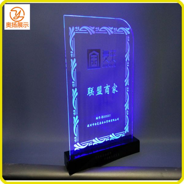 Customized LED light acrylic display stand acrylic advertising stand boad display