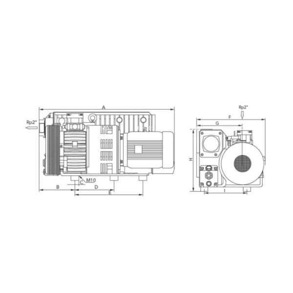 Rotary Vane Vacuum Pump Set Two Stage 11.5KW High Pumping Speed 300L/S