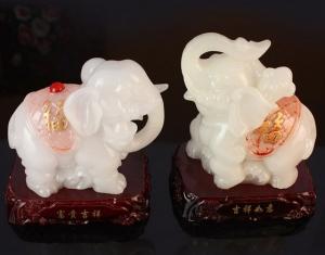 China Imitation jade prosperous lucky elephant for resin crafts gifts on sale