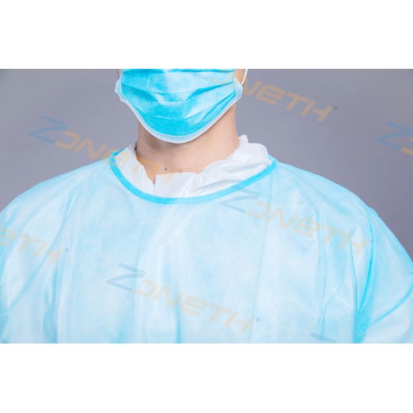 18g PP Blue Lightweight Disposable Isolation Gown